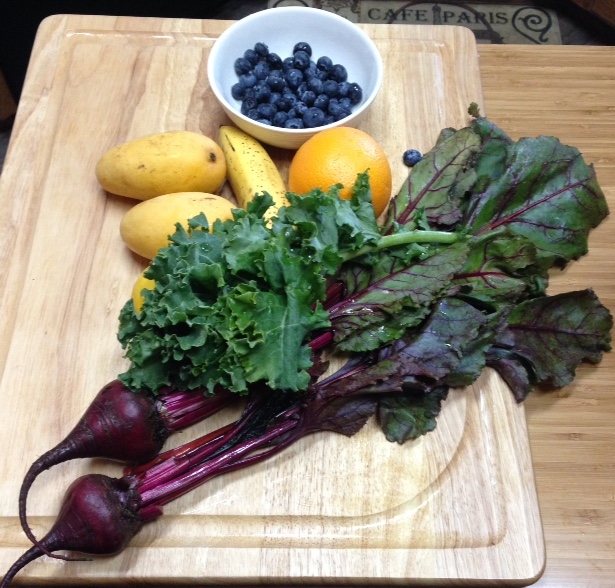 vegetables and fruits for a smoothie