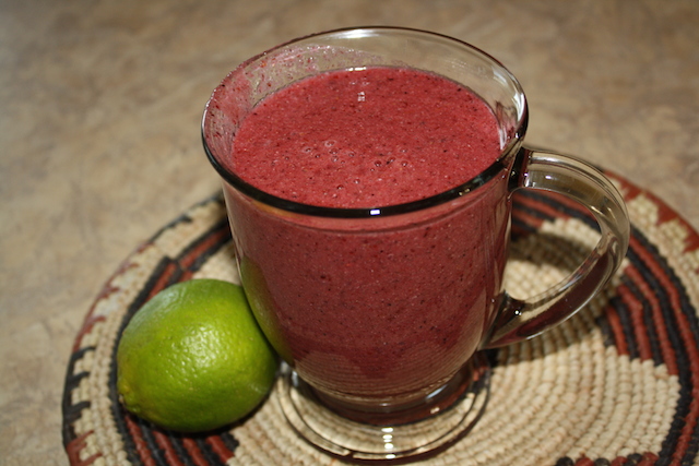 cheery cherry smoothie is good ungarnished if you are in a hurry. just blend it and go.