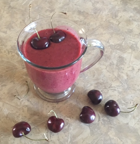Cherries and peaches make this smoothie so delicious