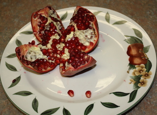 Pomegranates are colorful and good for you.