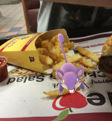 A pokemon loves fries.