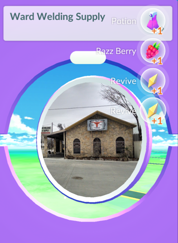 Some businesses are also pokestops.