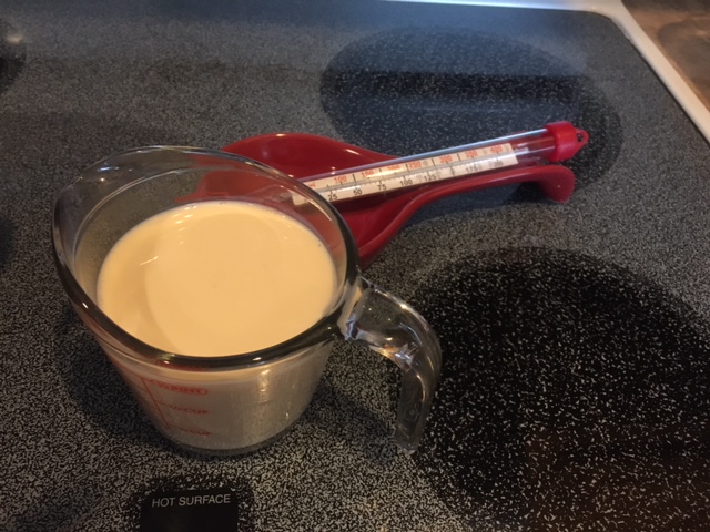 Save one cup of milk to put into the candy after it comes to a full rolling boil.