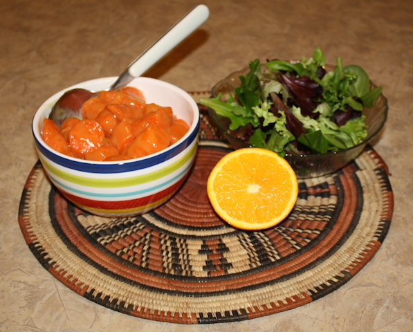 ginger carrots and salad