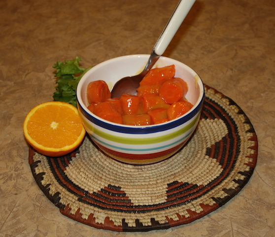 gingered carrots with honey taste good and are appealing to the eye.