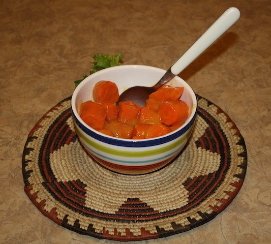 colorful carrots made with ginger and orange juice