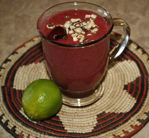 A colorful flavorful fruit smoothie