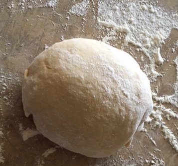 A ball of dough ready to divide and roll