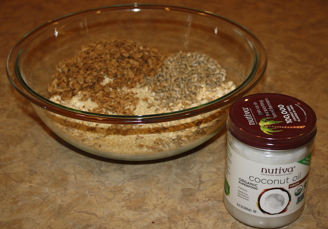 Mix dry ingredients in a large bowl