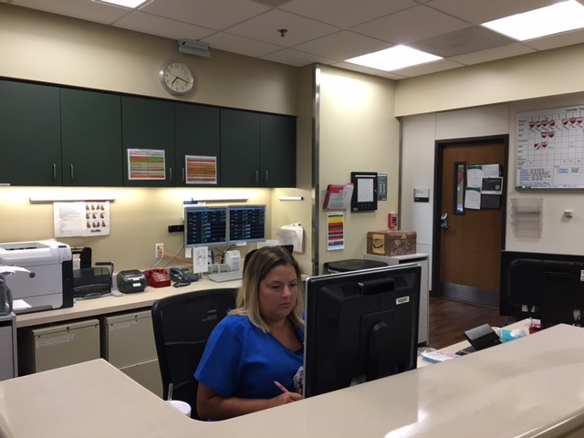 Nurses keep the records up-to-date at the hospital.