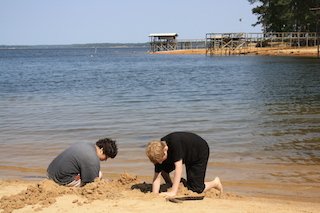 the beach or a sandy lake can be so very relaxing