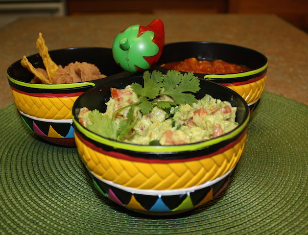 homemade salsa and guacamole - yum