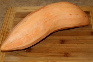 a peeled sweet potato