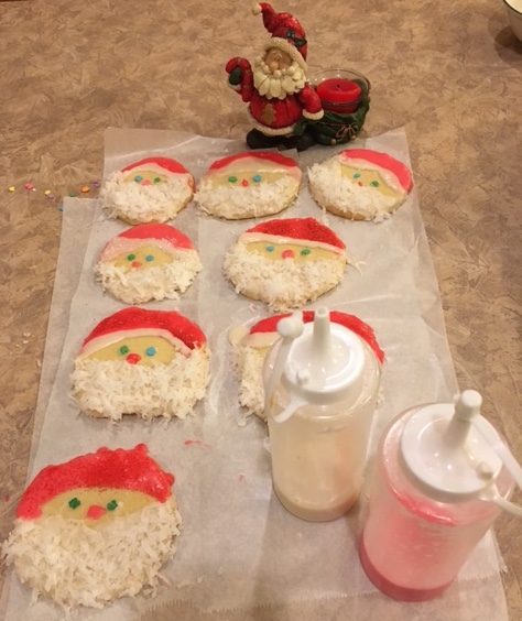 santa cookies with coconut beard - tasty!