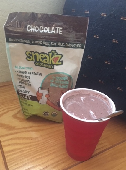 thick and creamy shake made with Sneakz protein powder.