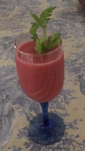 strawberry watermelon smoothie--cool and delicious