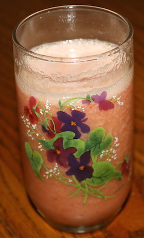 watermelon fruit salad smoothie is pretty and pink